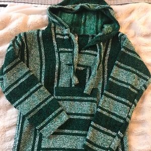 Drug rug hoodie -green striped